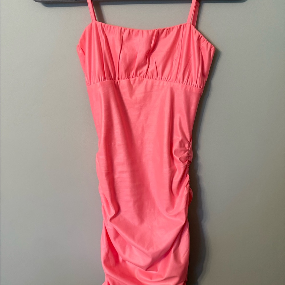 Katie J NYC Pink Ruched Dress